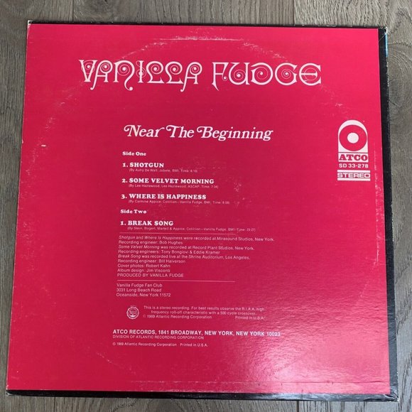 Vanilla Fudge LP Near The Beginning STEREO Atco SD-33-278 - Picture 3 of 5